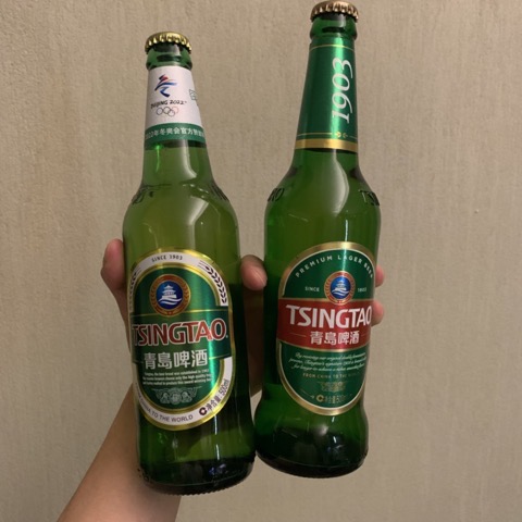 Two bottles of Tsingtao beer